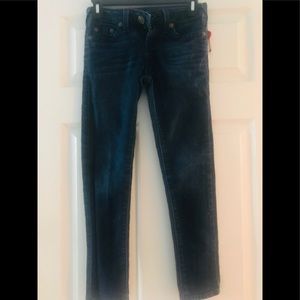 Dark blue designer jeans